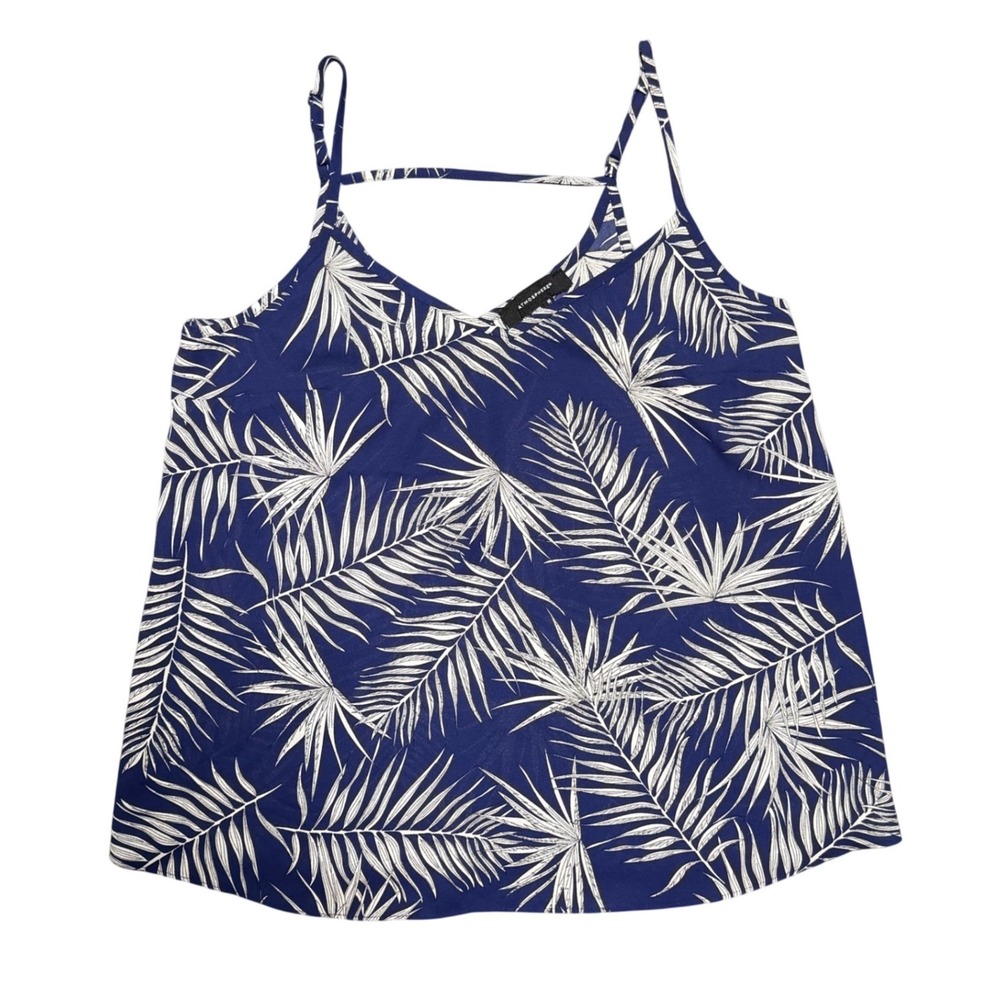 Atmosphere Womens Navy Blue White Palm Leaf Tropical Camisole Top Size 6